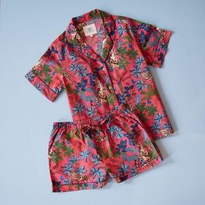 Printfresh Short PJ Set in Big Cat Energy Fuchsia Size L
